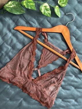 Free People Intimately | Women’s Midweek  Long Line Mesh + Lace Bralette L